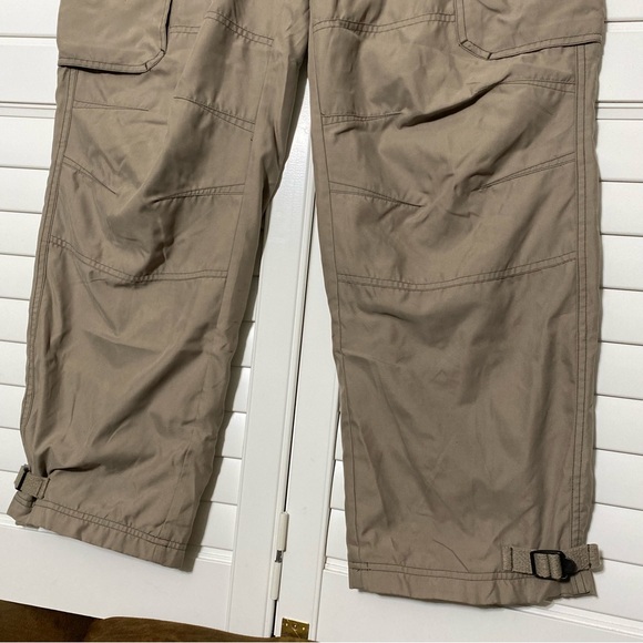 Vintage 2000s Gap Fleece Lined Khaki Cargo Skater Punk Reflective Pants Small 34 - Picture 6 of 10